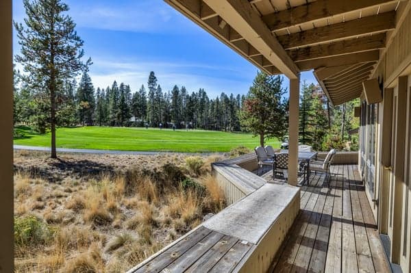 Deck faces meadows green golf course